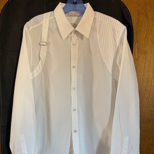 Alexander McQueen Men’s harness button down shirt.